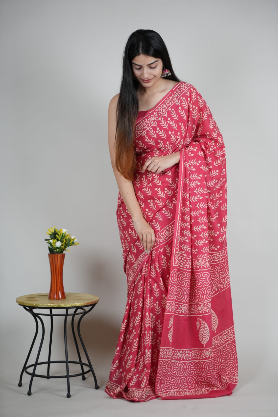 Cotton Mulmul  Printed  Saree