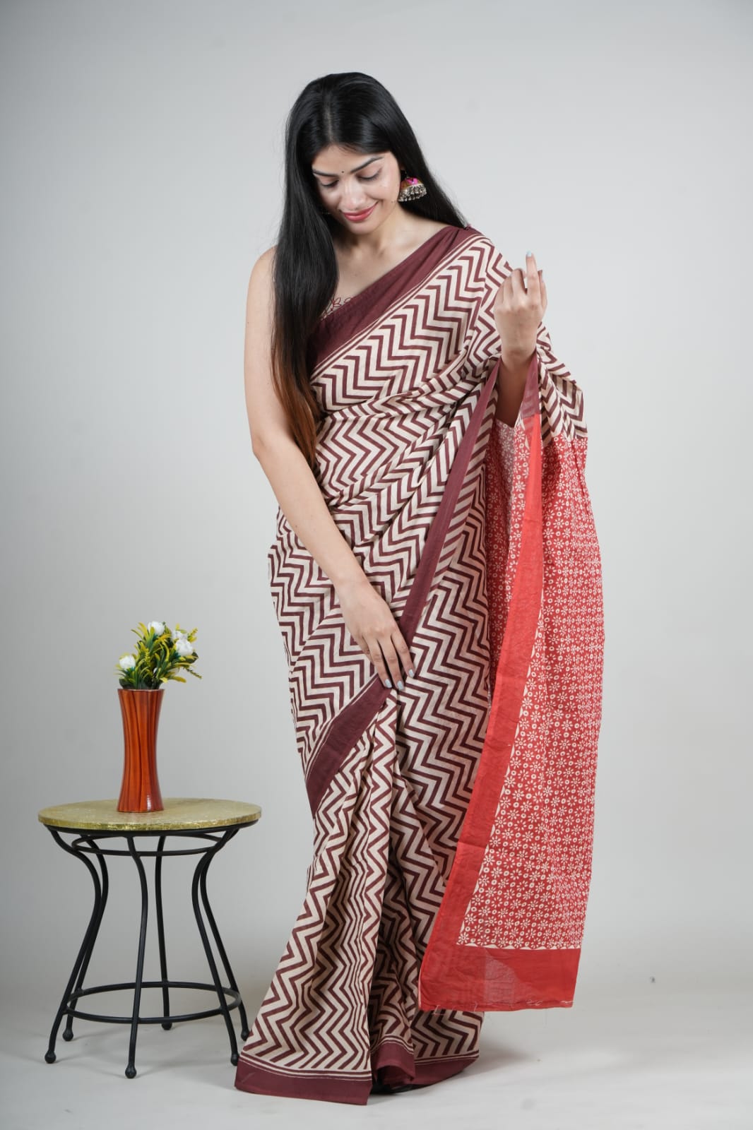 Cotton Mulmul  Printed  Saree