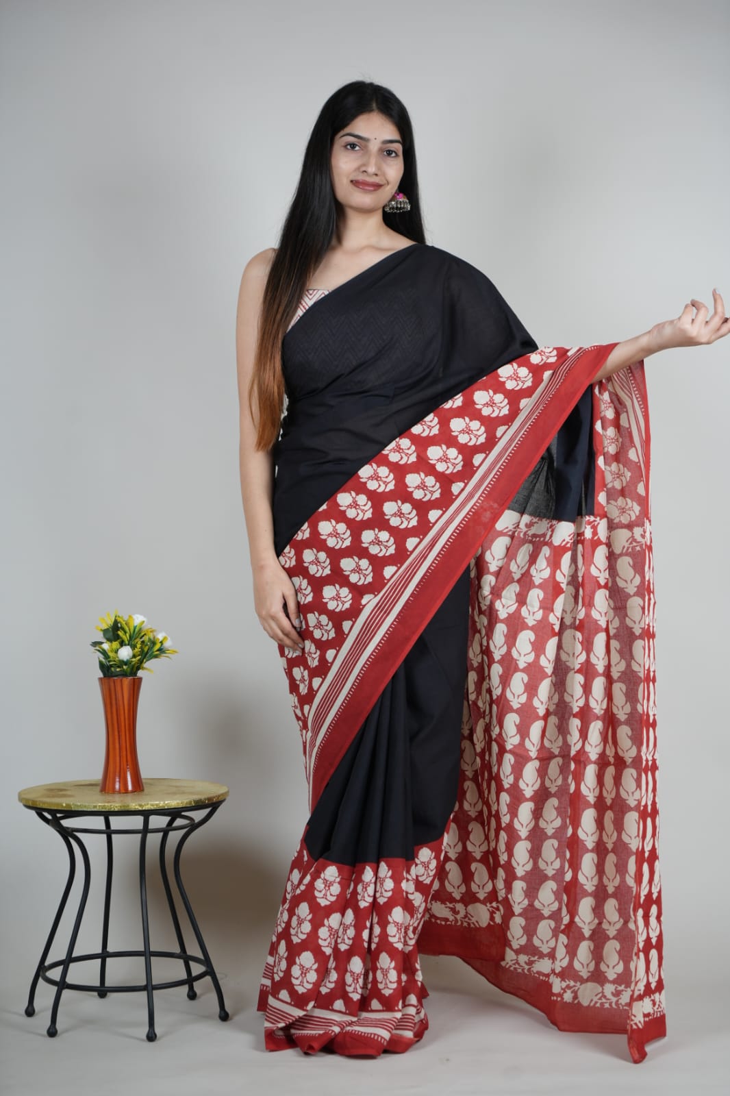 Cotton Mulmul  Printed  Saree