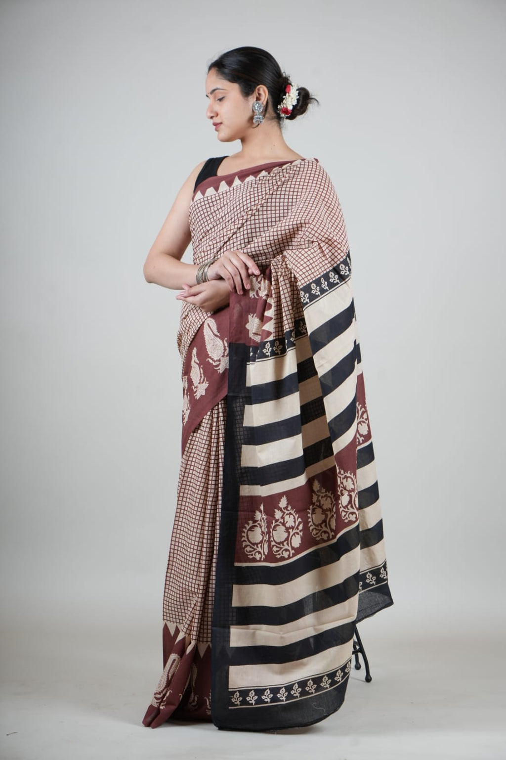 Cotton Mulmul  Printed  Saree
