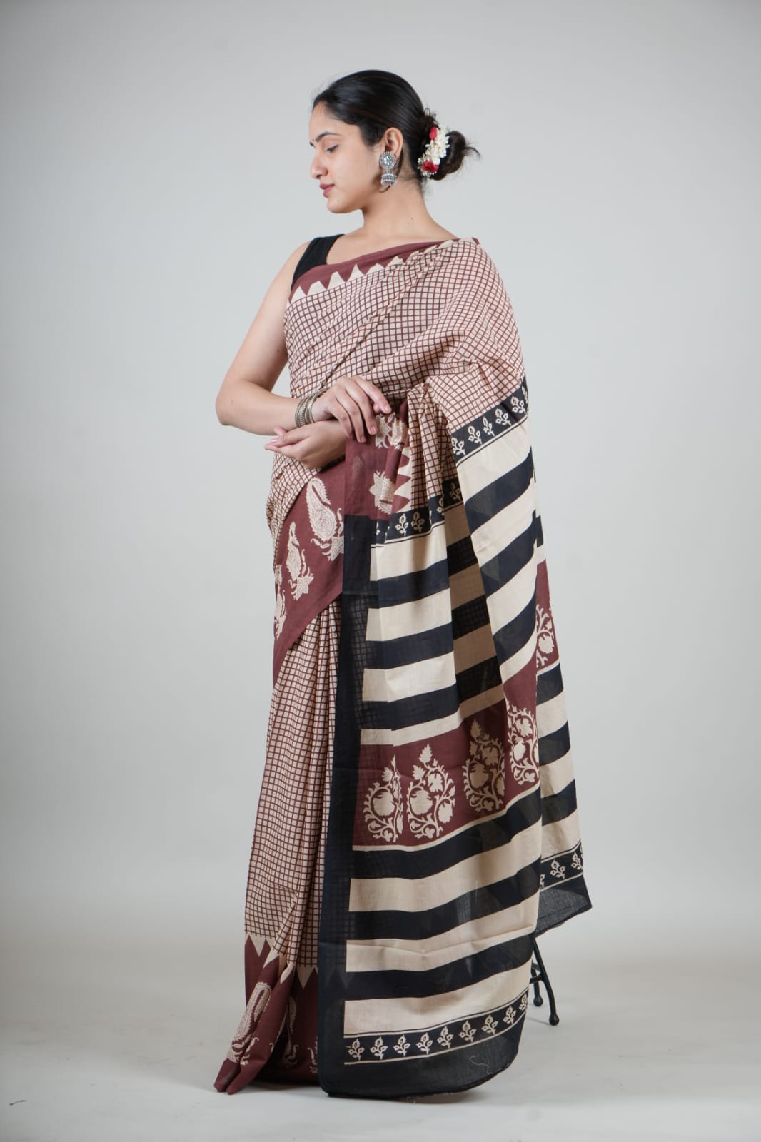 Cotton Mulmul  Printed  Saree