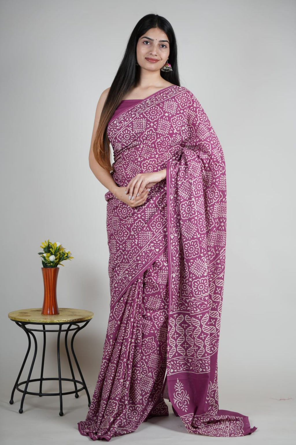 Cotton Mulmul  Printed  Saree