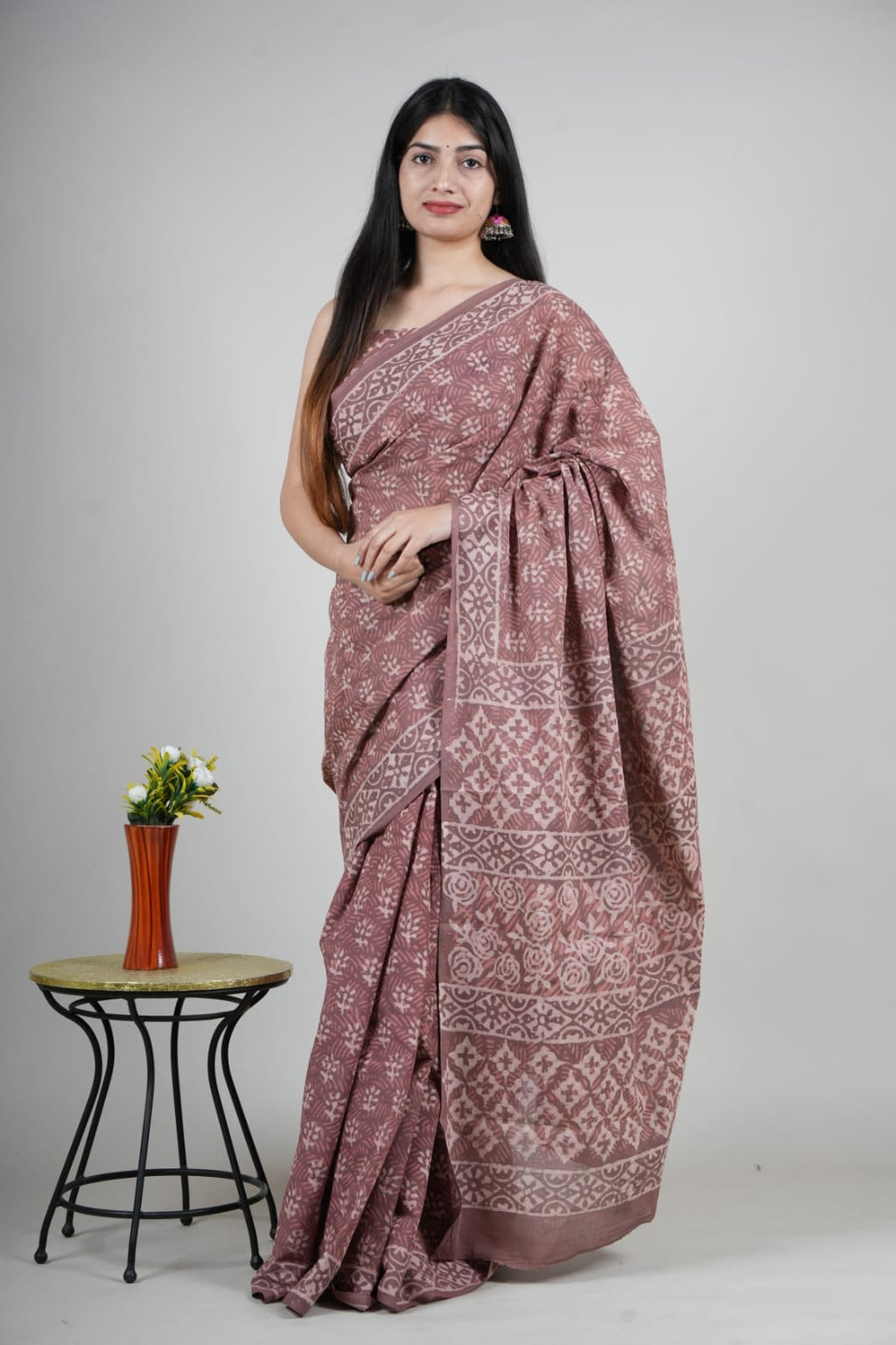 Cotton Mulmul  Printed  Saree